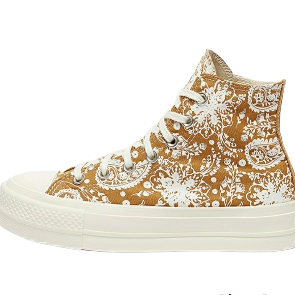 Converse Chuck Taylor All Star Platform High Wheat Fall Floral HiTops sz 8 NEW - Picture 2 of 5